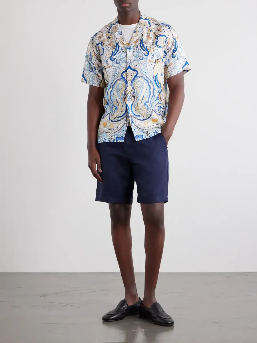 Orlebar Brown Maitan Camp-Collar Printed Silk-Satin Shirt - Men | Thumbnail 2 Orlebar Brown Maitan Camp-Collar Printed Silk-Satin Shirt - Men | Thumbnail 2