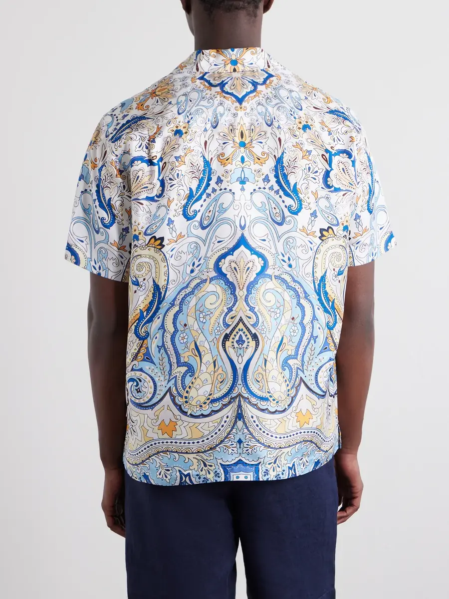 Orlebar Brown Maitan Camp-Collar Printed Silk-Satin Shirt - Men | Thumbnail 4 Orlebar Brown Maitan Camp-Collar Printed Silk-Satin Shirt - Men | Thumbnail 4