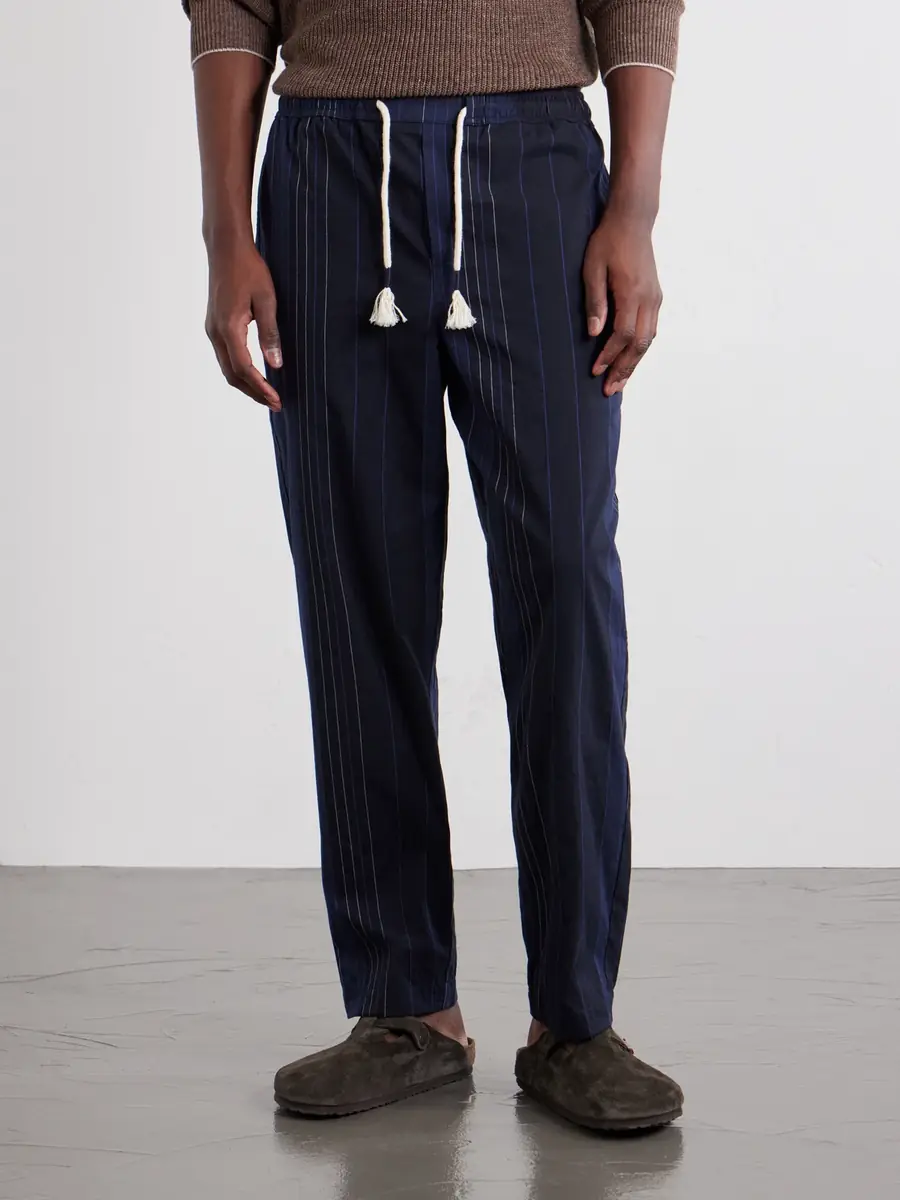 Orlebar Brown Sonoran Velo Straight-Leg Striped Cotton Drawstring Trousers - Men | Thumbnail 3