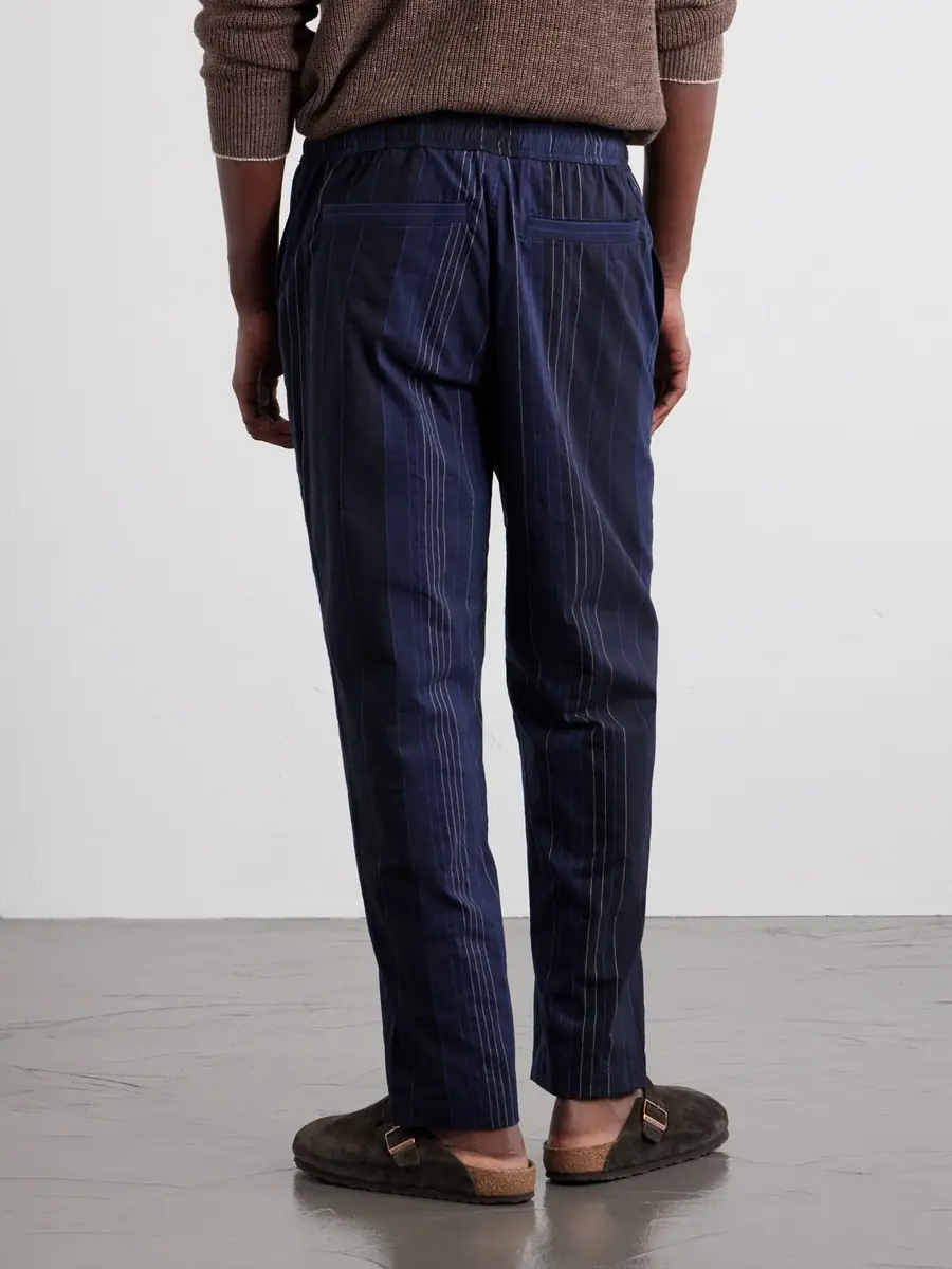 Orlebar Brown Sonoran Velo Straight-Leg Striped Cotton Drawstring Trousers - Men | Thumbnail 4
