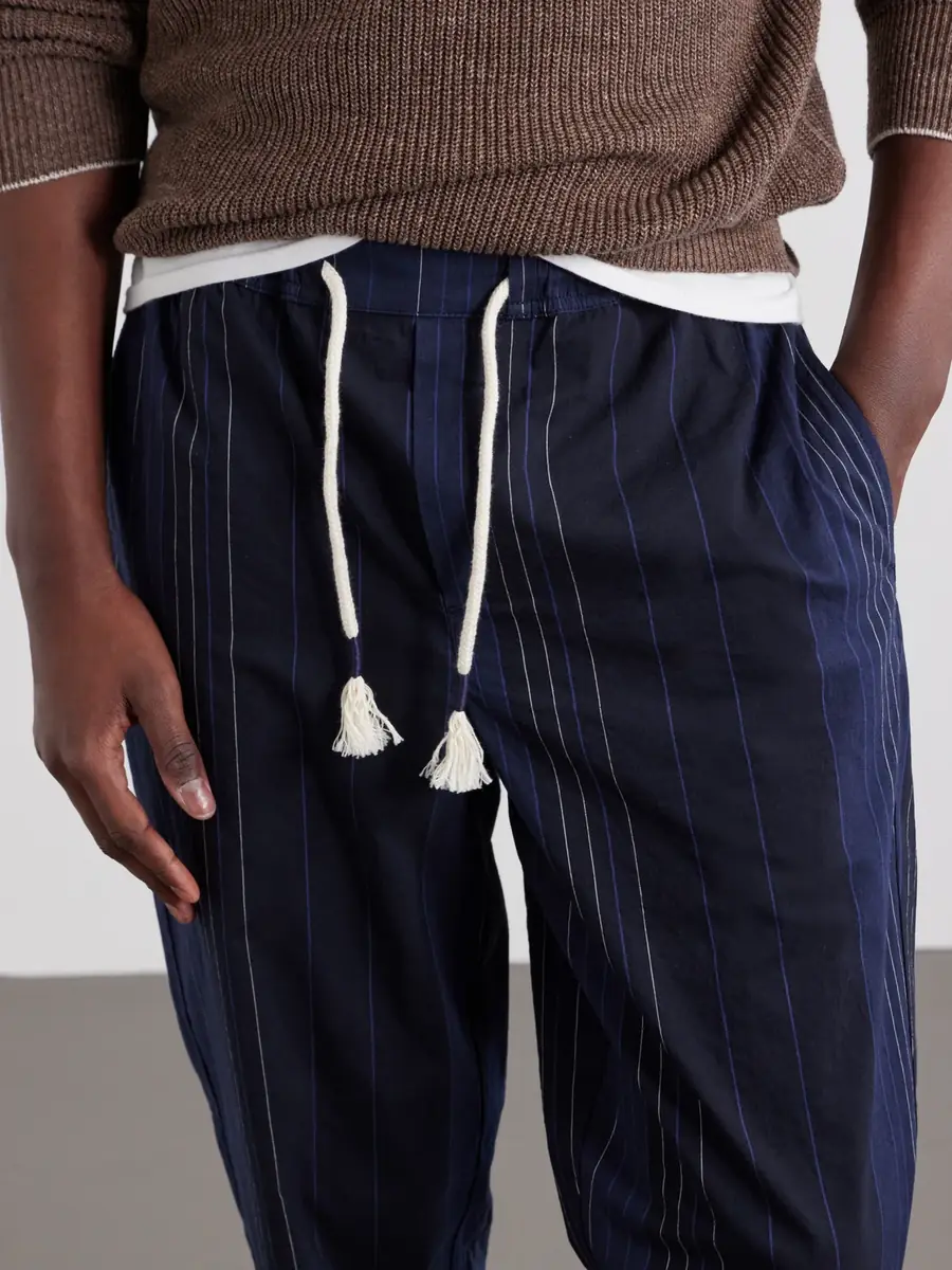 Orlebar Brown Sonoran Velo Straight-Leg Striped Cotton Drawstring Trousers - Men | Thumbnail 5