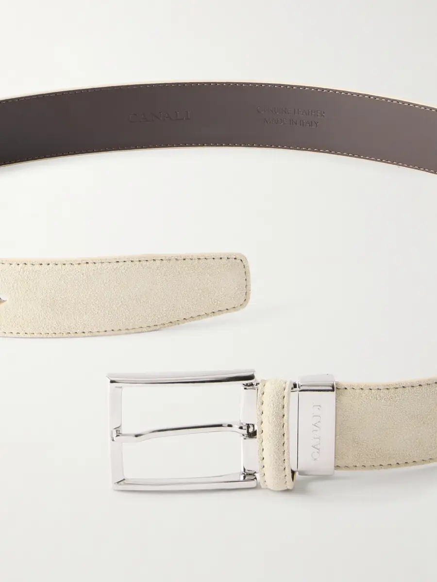 Canali 3.5cm Suede Belt - Men | Thumbnail 3 Canali 3.5cm Suede Belt - Men | Thumbnail 3