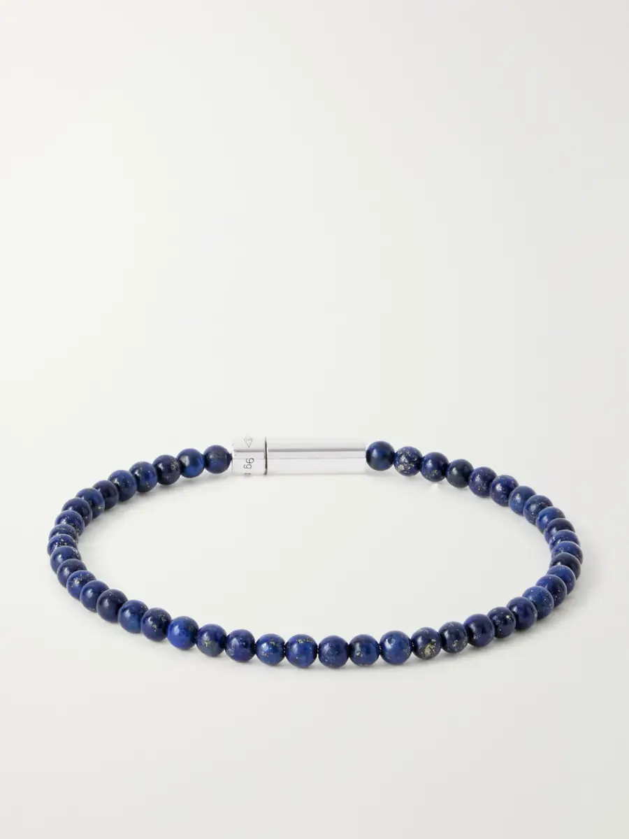 LE GRAMME 11g Sterling Silver Lapis Lazuli Beaded Bracelet - Men | Thumbnail 3