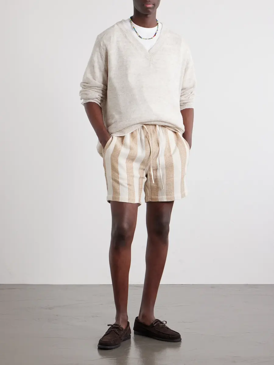 Kardo Olbia Straight-Leg Striped Cotton Drawstring Shorts - Men | Thumbnail 2 Kardo Olbia Straight-Leg Striped Cotton Drawstring Shorts - Men | Thumbnail 2