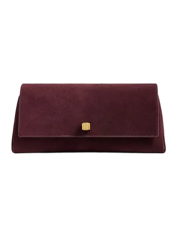 Audrey Clutch In Rouge Noir Suede Audrey Clutch In Rouge Noir Suede