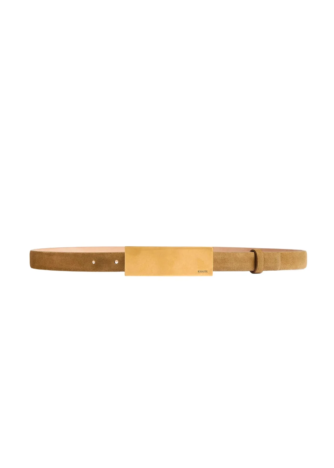 Khaite Berlin Belt In Mud Suede With Antique Gold
