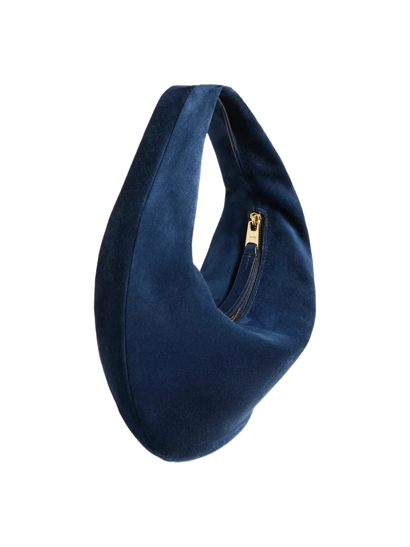 Khaite Mini Olivia Hobo In Midnight Navy Suede