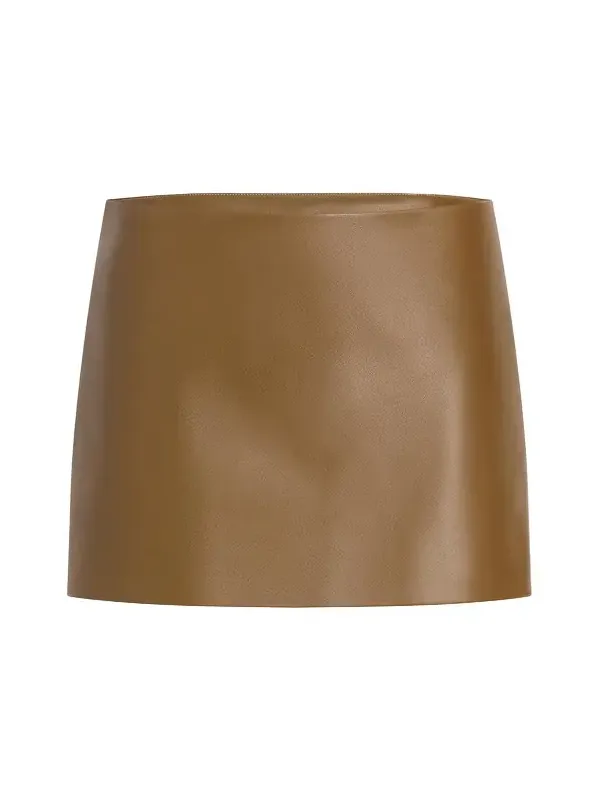 Jett Skirt In Dark Olive Leather Jett Skirt In Dark Olive Leather