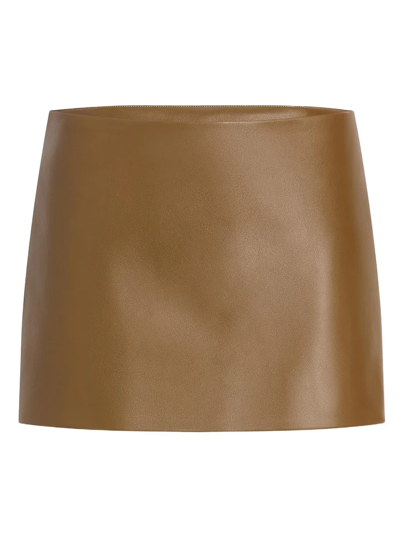 Jett Skirt In Dark Olive Leather Jett Skirt In Dark Olive Leather