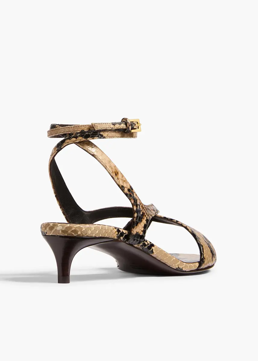 Khaite Liria Ankle Strap Sandal In Python-Embossed Taupe | Thumbnail 4 Khaite Liria Ankle Strap Sandal In Python-Embossed Taupe | Thumbnail 4