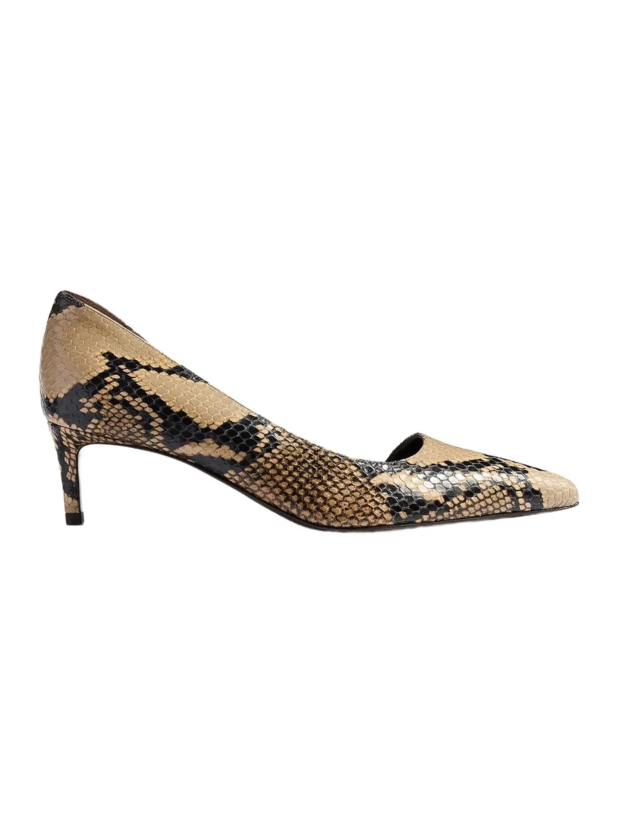 Jett D'orsay Low Pump In Python-Embossed Taupe