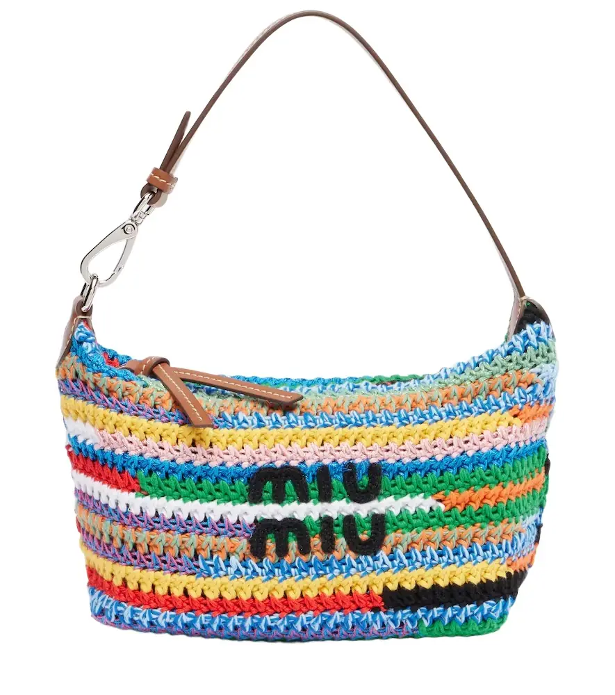 Miu Miu Logo crochet shoulder bag | Image 1 Miu Miu Logo crochet shoulder bag | Image 1