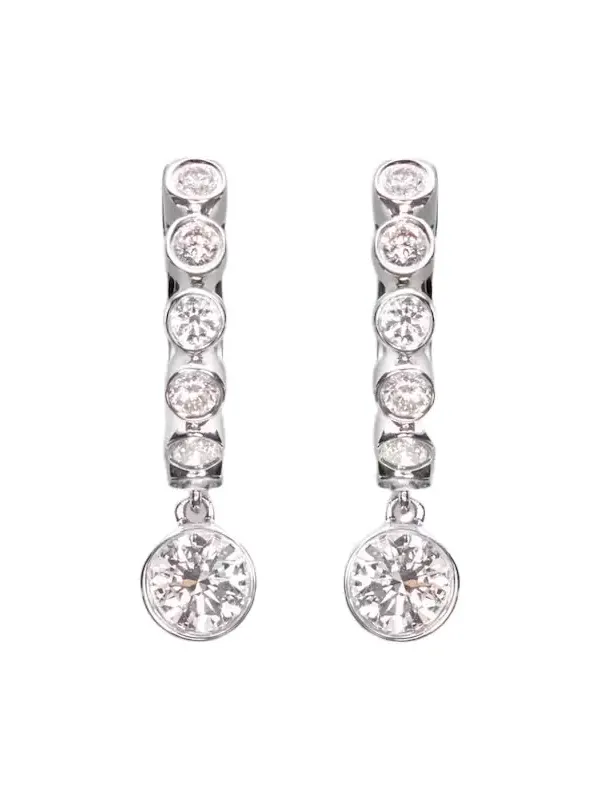 Melrose 18kt white gold huggie earrings with diamonds