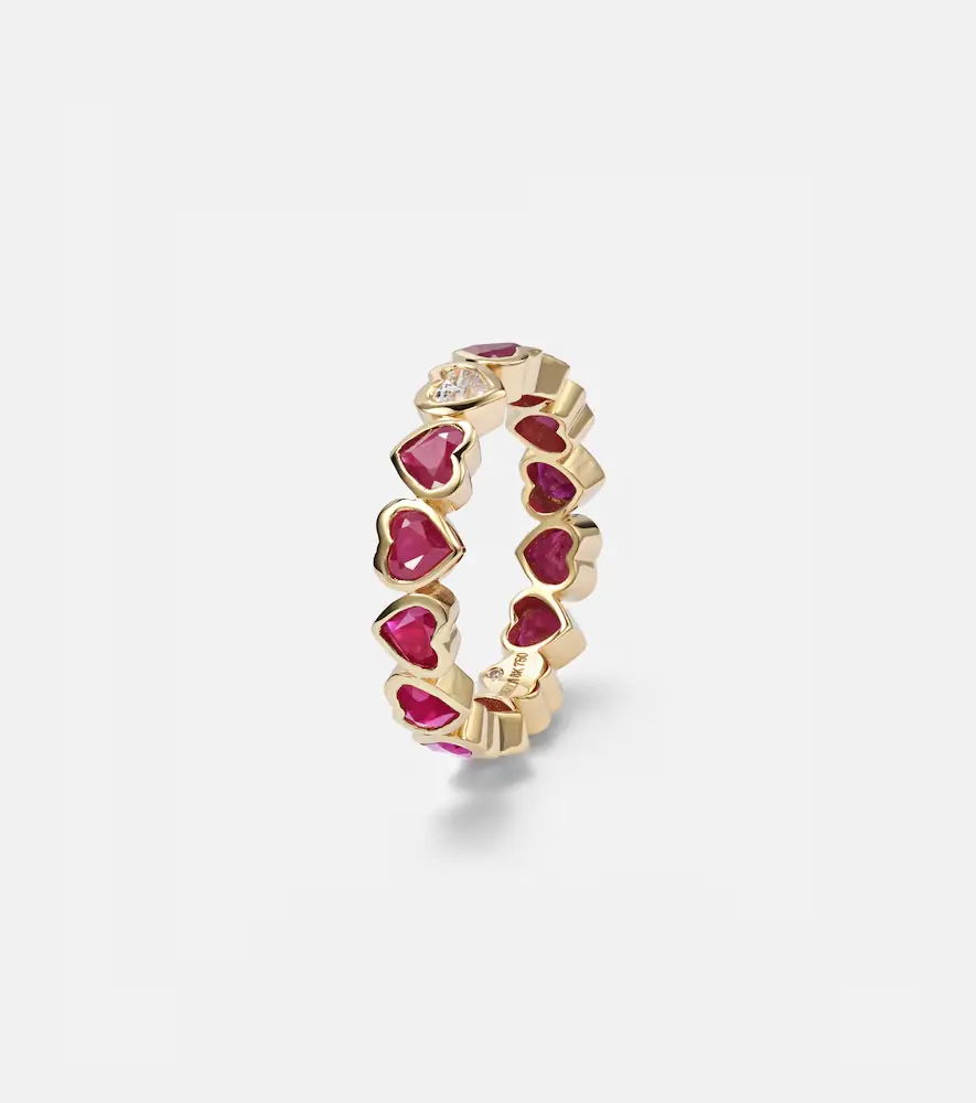 SHAY JEWELRY 18kt yellow gold ring with rubies and diamonds | Thumbnail 2