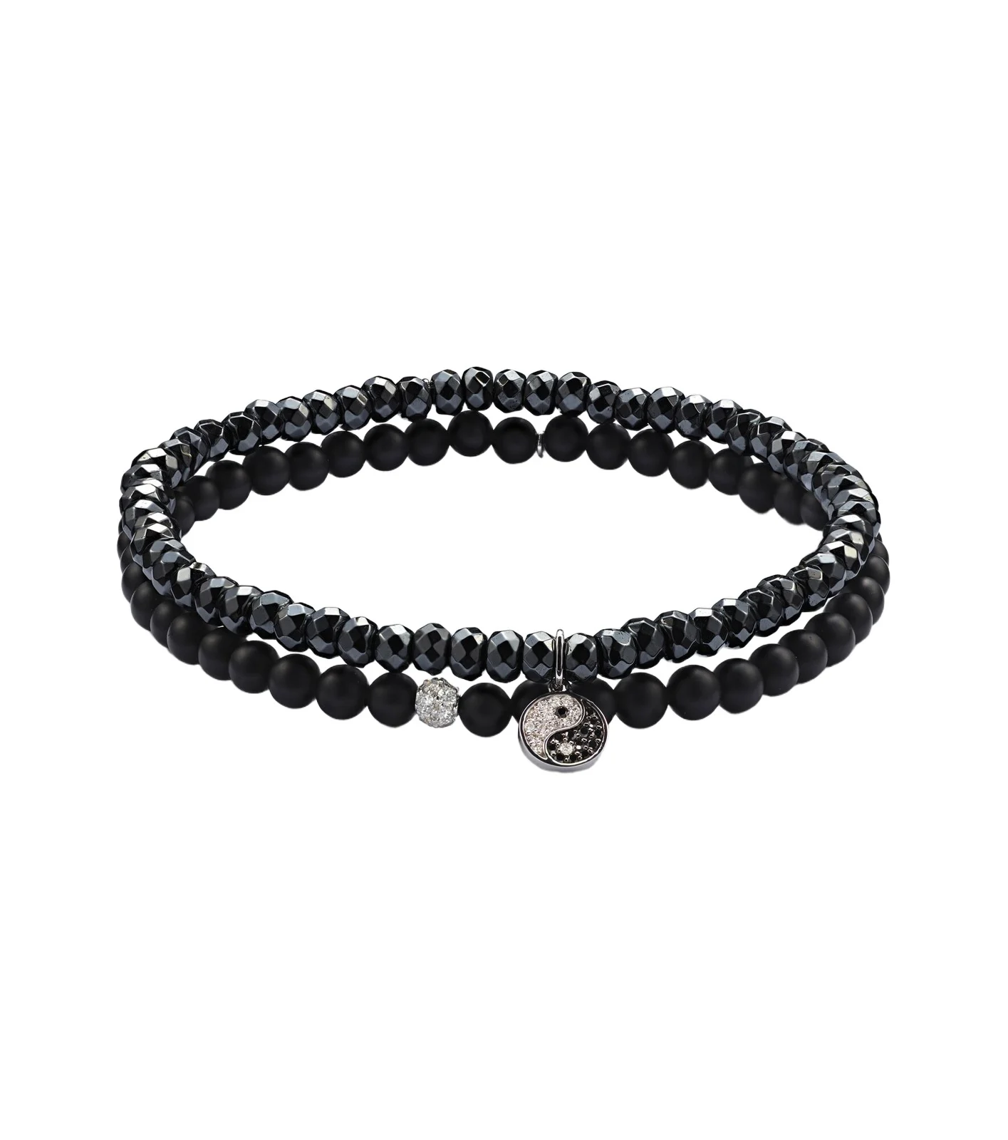 14kt white gold set of 2 bracelets with diamonds and gemstones 14kt white gold set of 2 bracelets with diamonds and gemstones
