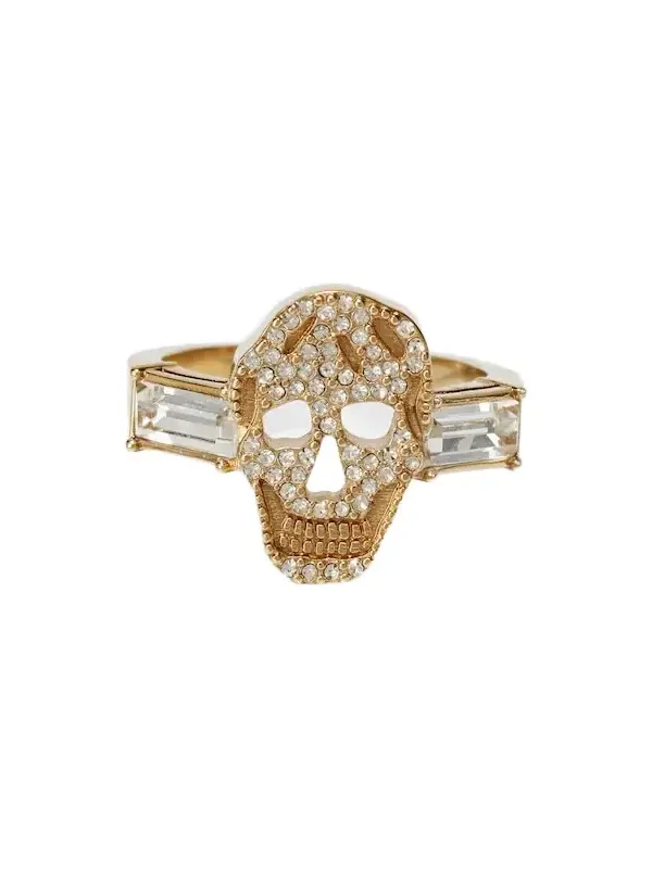 Skull crystal-embellished ring