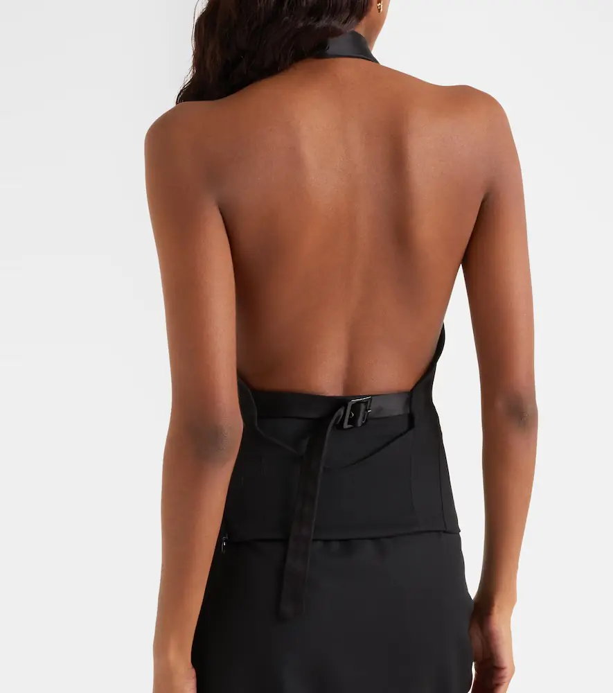 Alexander McQueen Wool grain de poudre top | Thumbnail 3