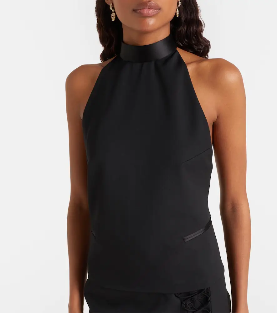 Alexander McQueen Wool grain de poudre top | Thumbnail 4