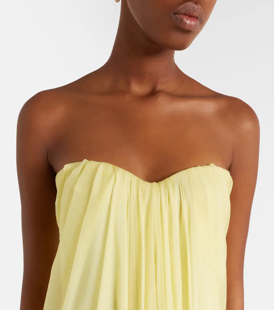 Alexander McQueen Draped silk chiffon bustier gown | Thumbnail 2