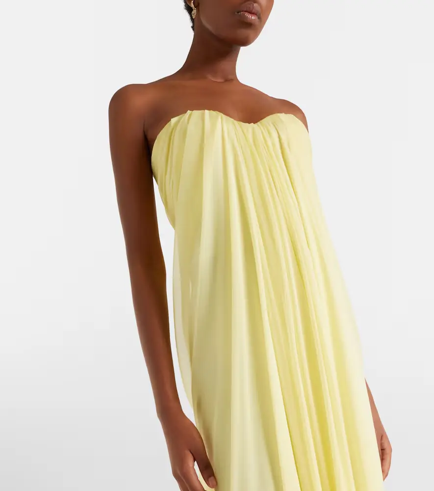 Alexander McQueen Draped silk chiffon bustier gown | Thumbnail 3
