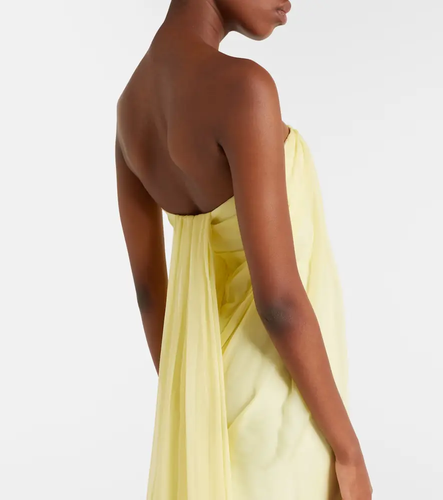 Alexander McQueen Draped silk chiffon bustier gown | Thumbnail 5