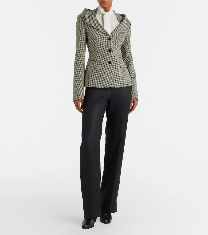 Alexander McQueen Gingham layered wool blazer | Thumbnail 3 Alexander McQueen Gingham layered wool blazer | Thumbnail 3