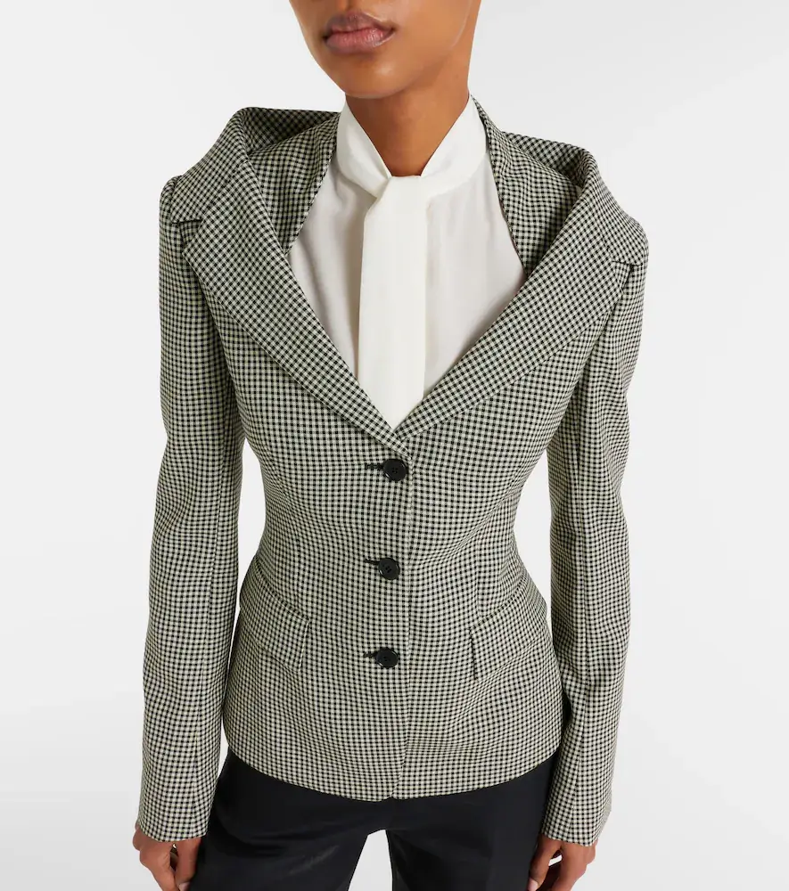 Alexander McQueen Gingham layered wool blazer | Thumbnail 4 Alexander McQueen Gingham layered wool blazer | Thumbnail 4
