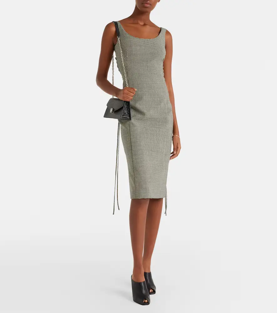 Alexander McQueen Gingham wool midi dress | Thumbnail 3