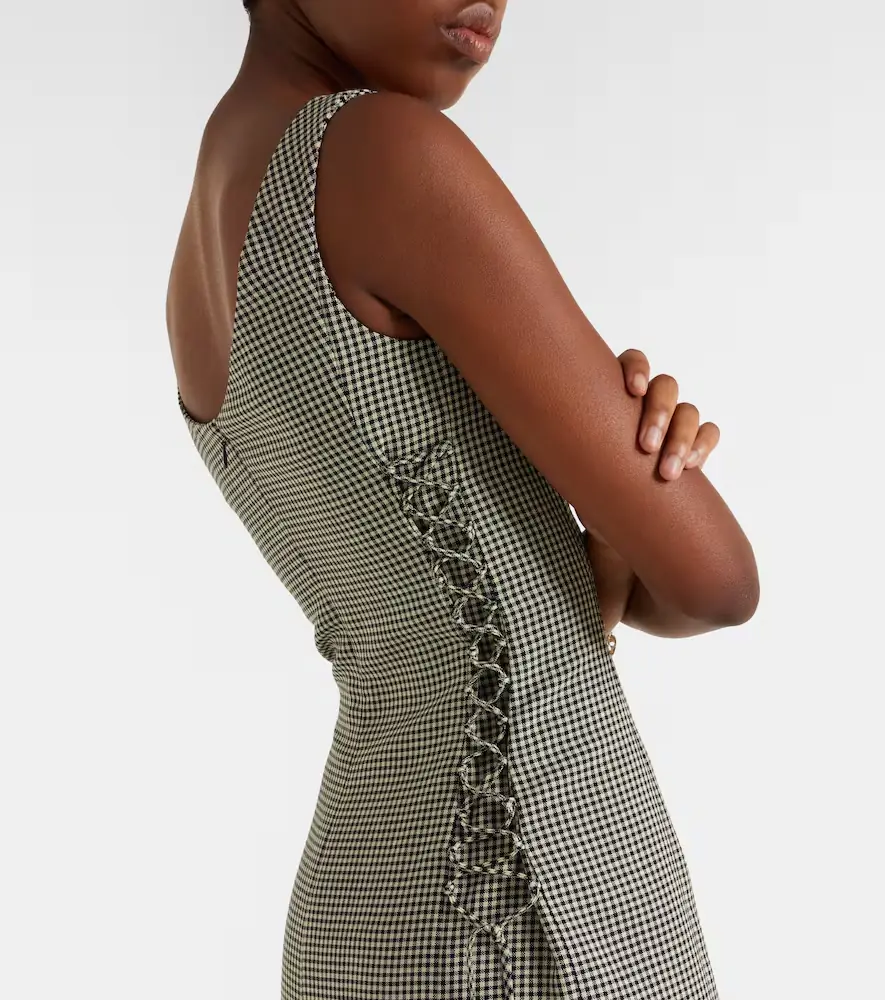 Alexander McQueen Gingham wool midi dress | Thumbnail 4