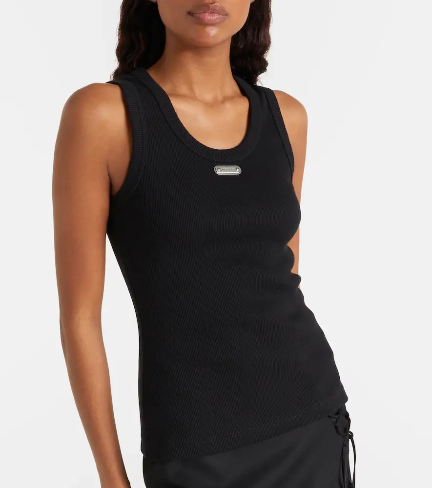 Alexander McQueen Logo ribbed-knit cotton tank top | Thumbnail 4