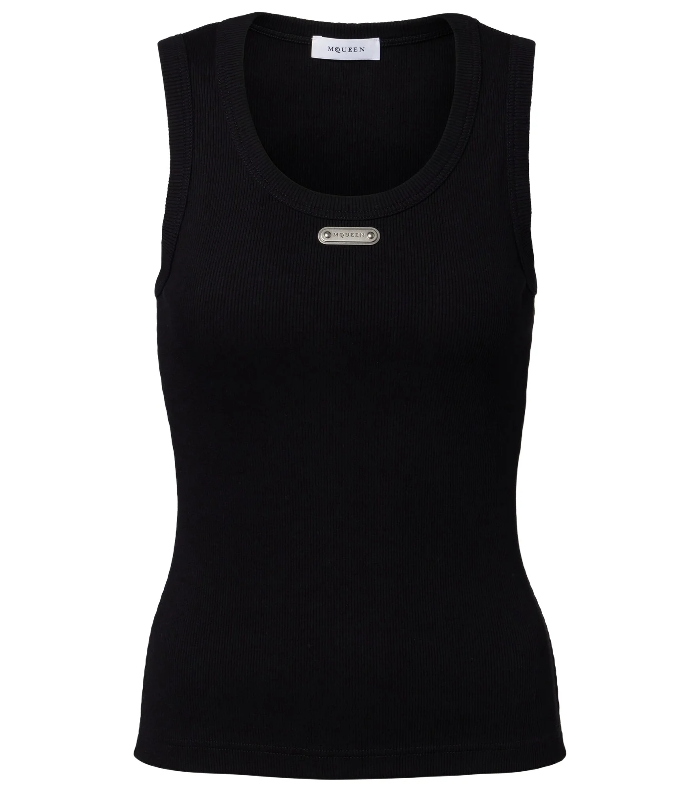 Alexander McQueen Logo ribbed-knit cotton tank top