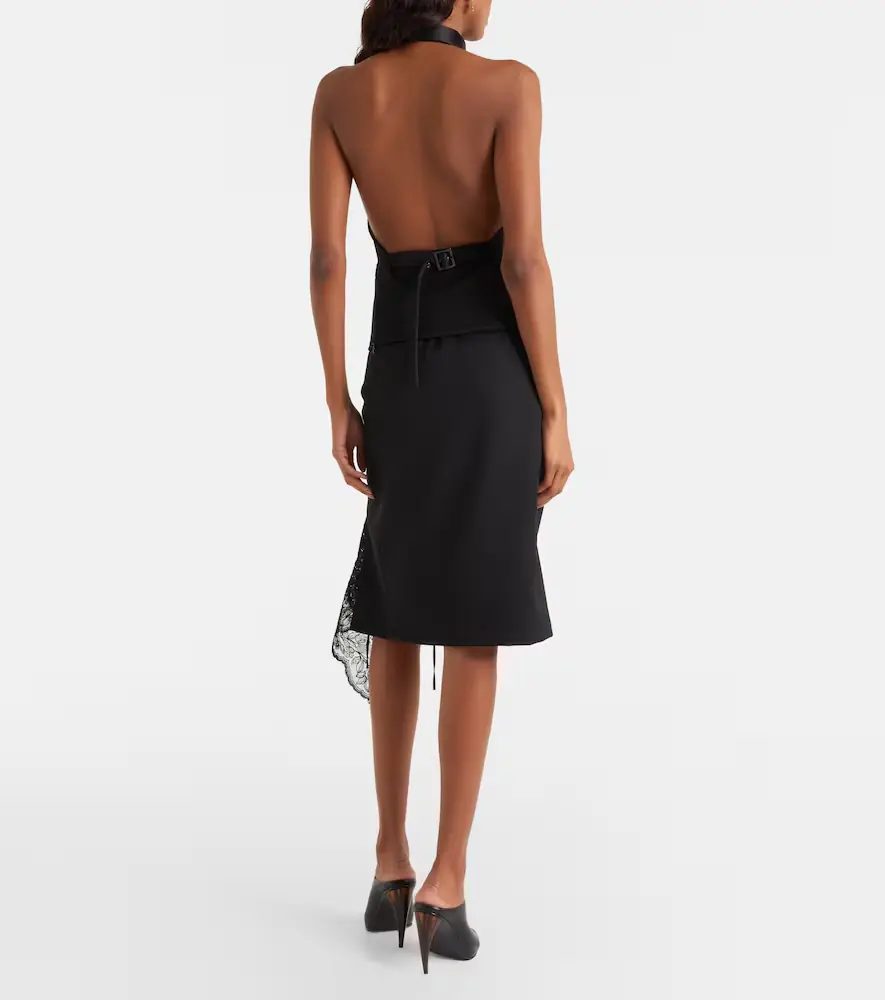 Alexander McQueen Lace-trimmed pencil skirt | Thumbnail 2