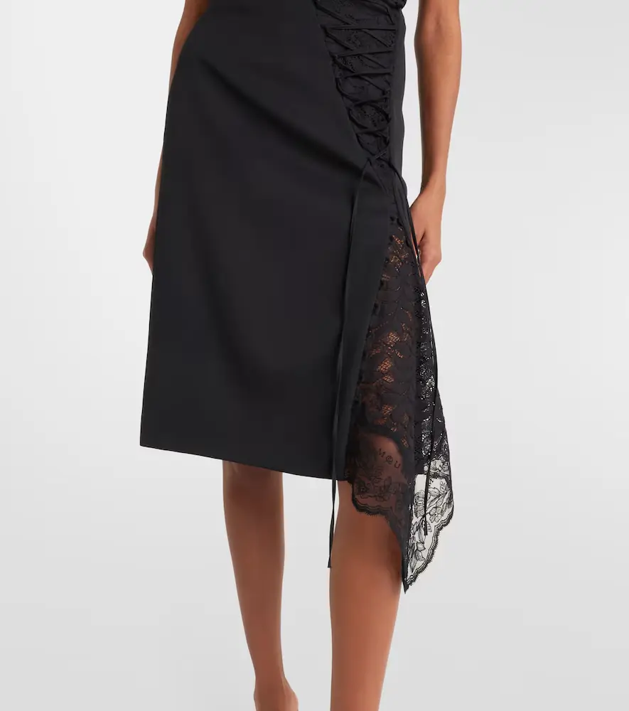 Alexander McQueen Lace-trimmed pencil skirt | Thumbnail 5