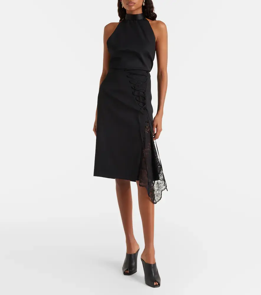 Alexander McQueen Lace-trimmed pencil skirt | Thumbnail 6