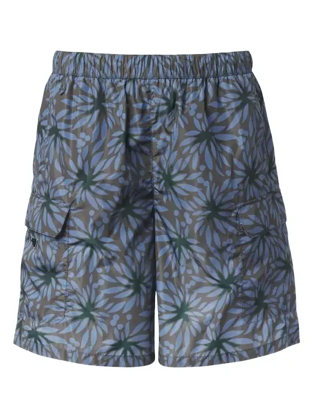 Prada Re-Nylon floral swim trunks