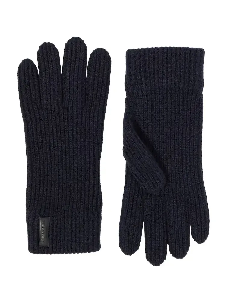 Giorgio Armani Ribbed-knit cashmere gloves