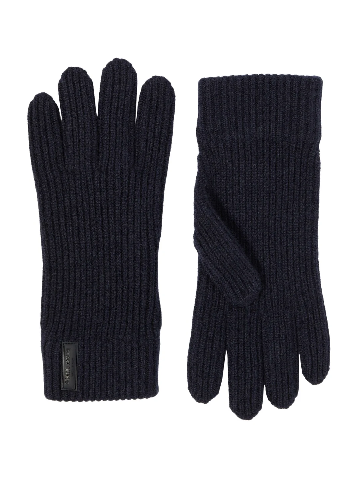 Ribbed-knit cashmere gloves