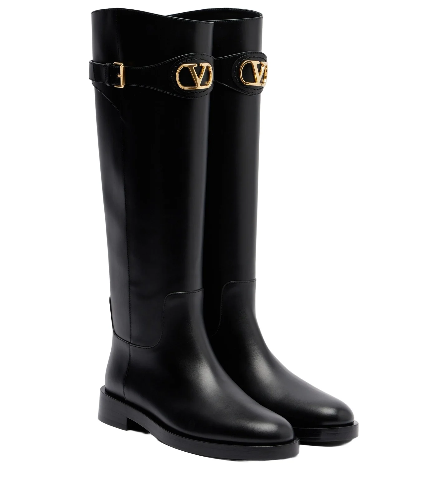 VLogo leather knee-high boots VLogo leather knee-high boots