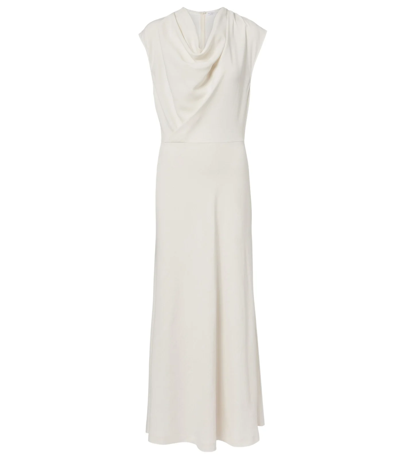 Draped wool-blend maxi dress
