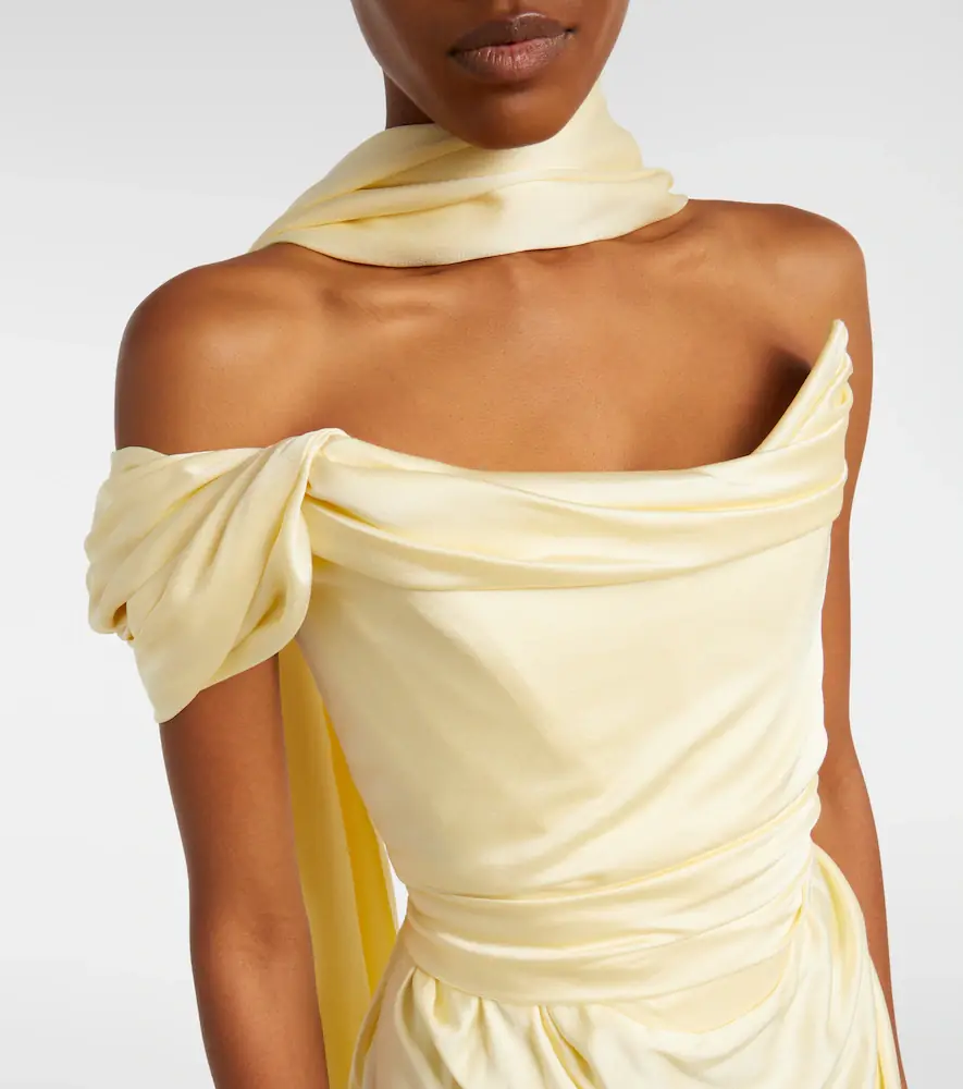 Vivienne Westwood Nova Vixen scarf-detail satin bustier gown | Thumbnail 4
