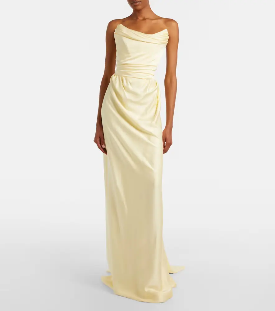Vivienne Westwood Nova Vixen scarf-detail satin bustier gown | Thumbnail 6