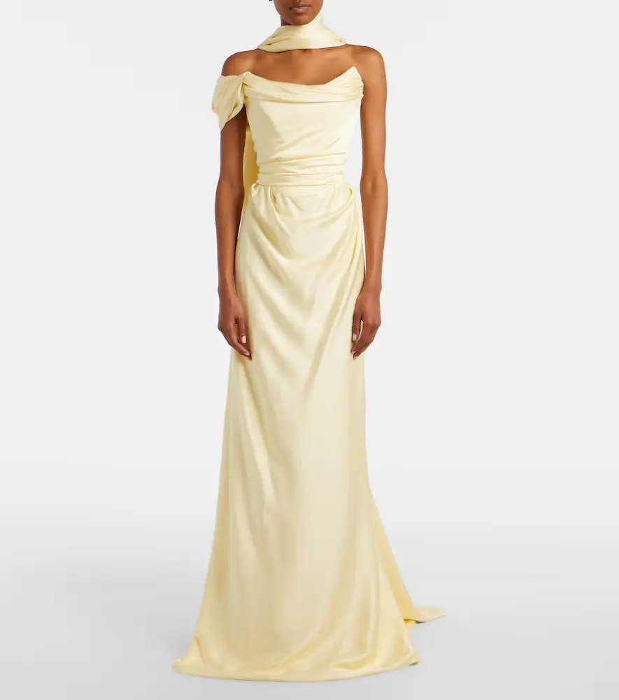 Vivienne Westwood Nova Vixen scarf-detail satin bustier gown | Thumbnail 7