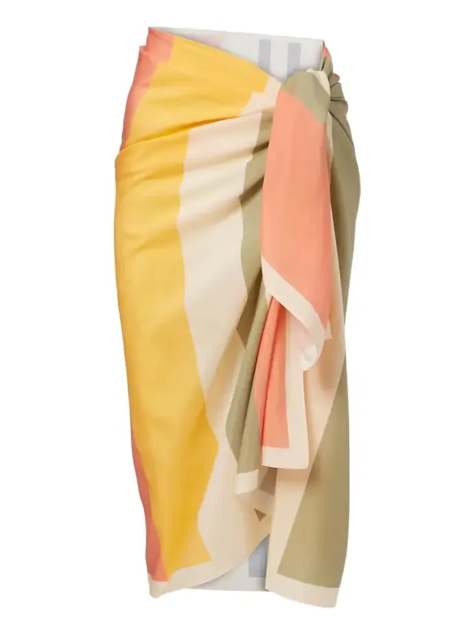 Croquant striped cotton and silk beach cover-up