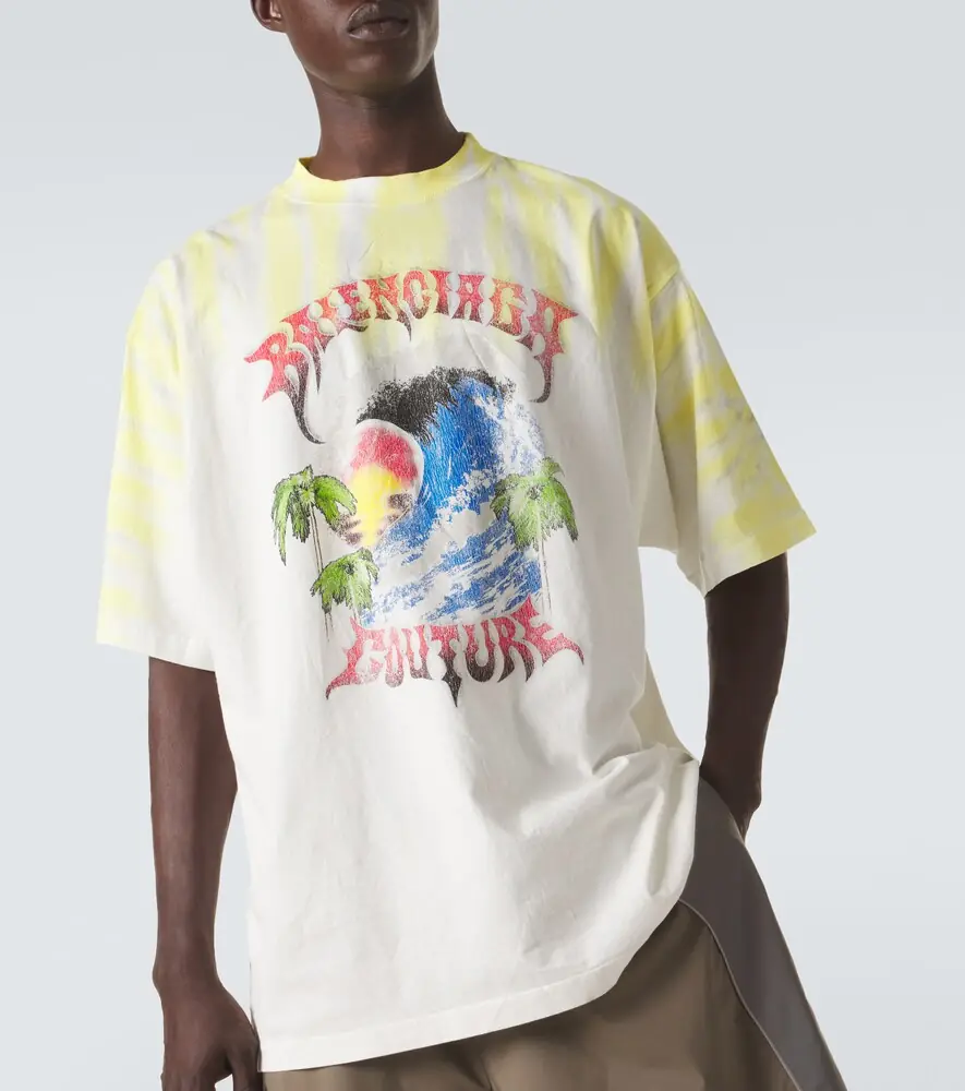 Balenciaga Printed tie-dye cotton jersey T-shirt | Thumbnail 2 Balenciaga Printed tie-dye cotton jersey T-shirt | Thumbnail 2
