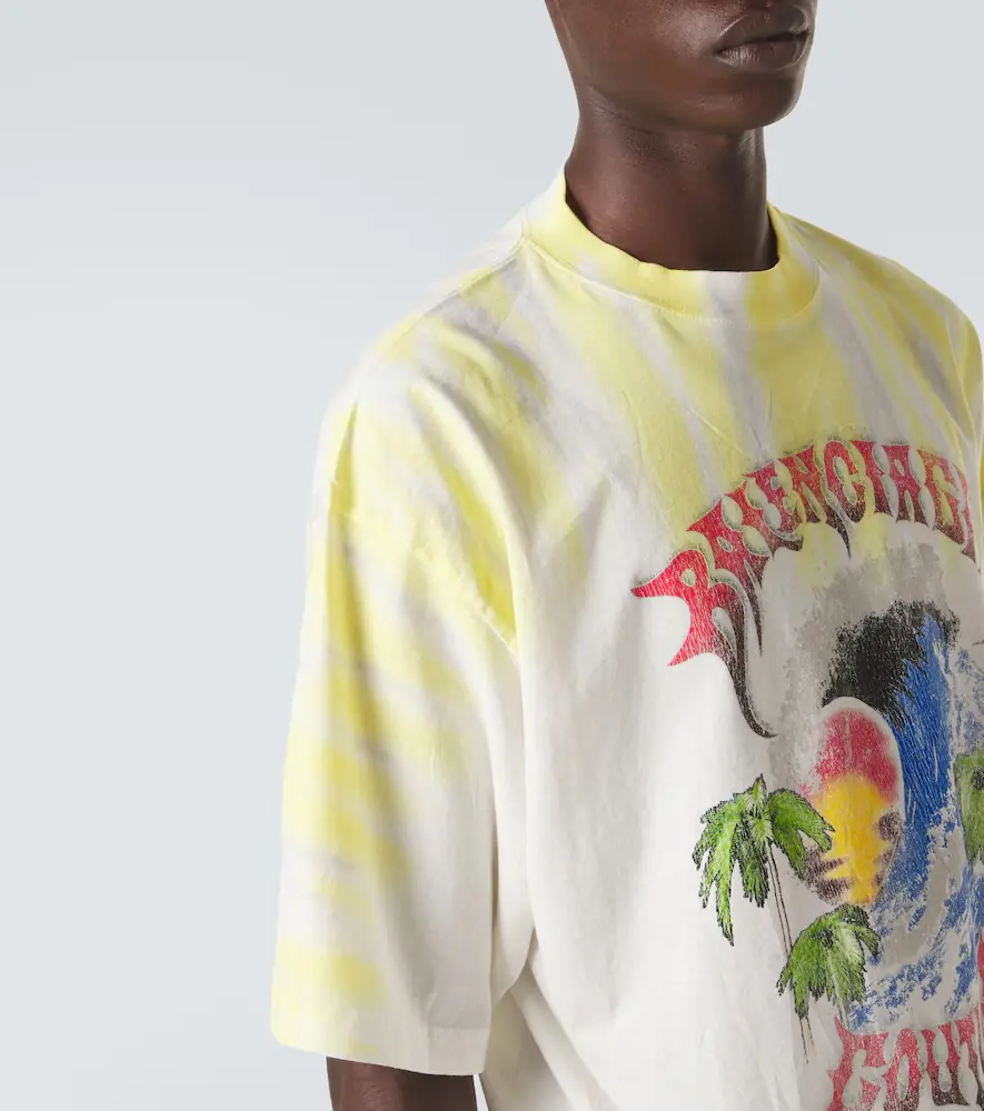 Balenciaga Printed tie-dye cotton jersey T-shirt | Thumbnail 3 Balenciaga Printed tie-dye cotton jersey T-shirt | Thumbnail 3