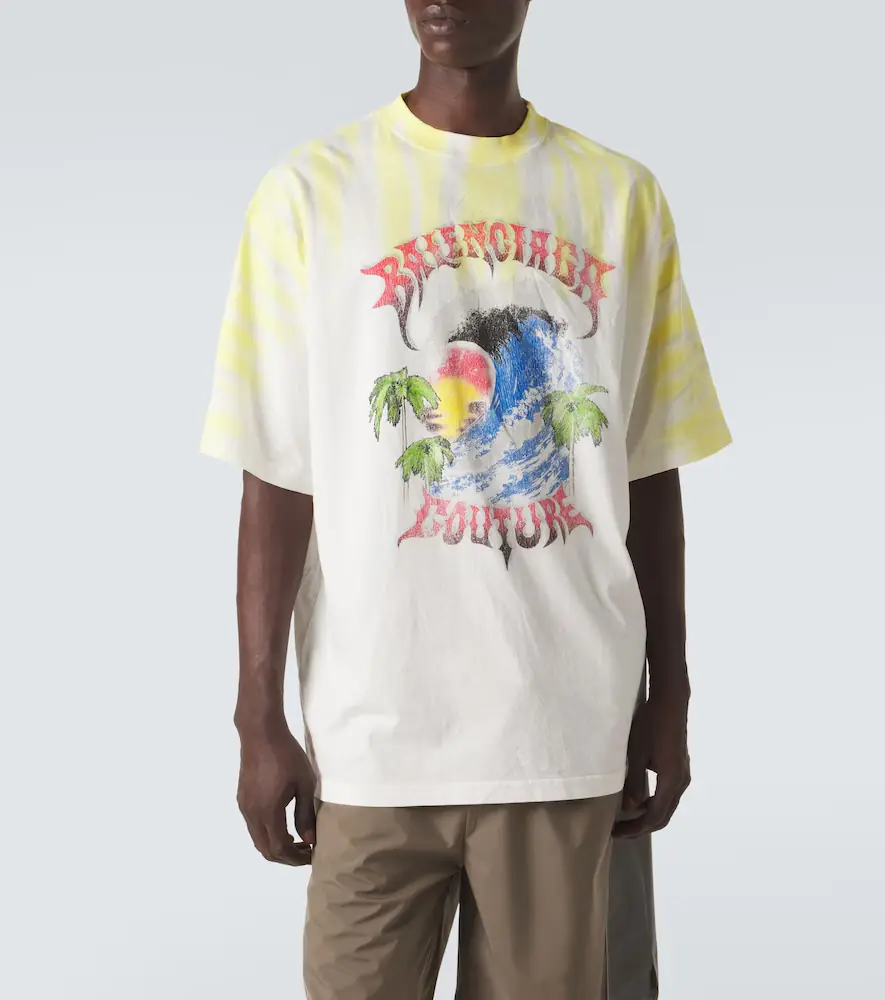 Balenciaga Printed tie-dye cotton jersey T-shirt | Thumbnail 5 Balenciaga Printed tie-dye cotton jersey T-shirt | Thumbnail 5