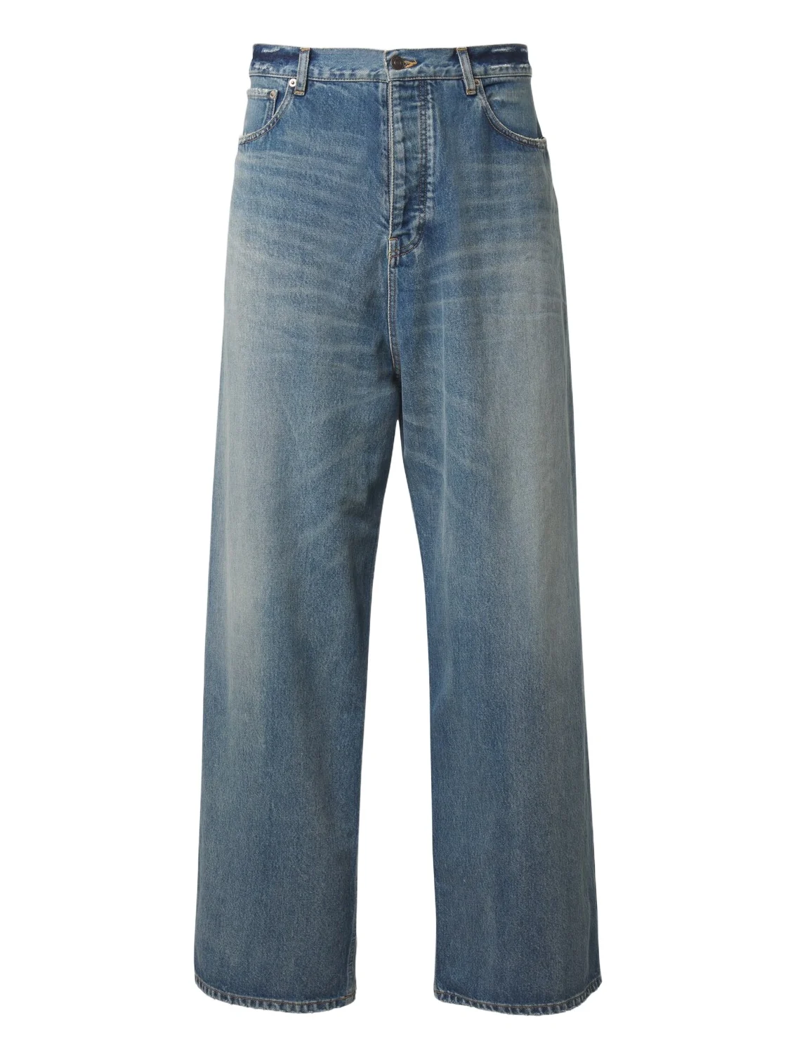 Distressed wide-leg jeans
