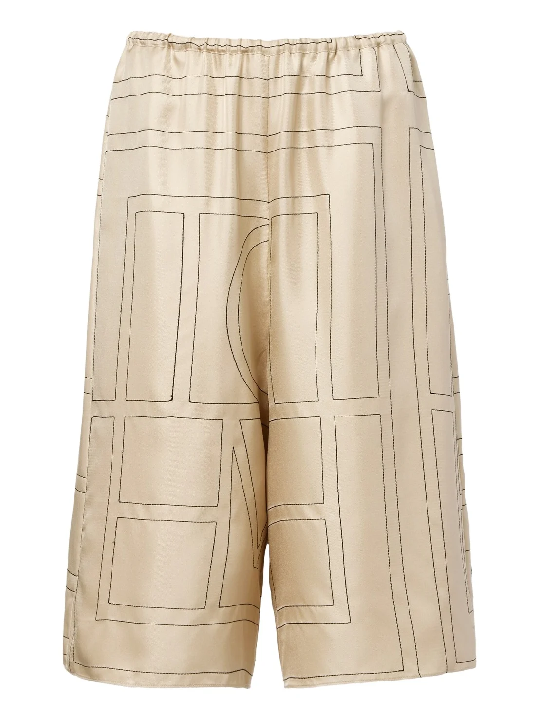 TOTEME Embroidered silk satin Bermuda shorts