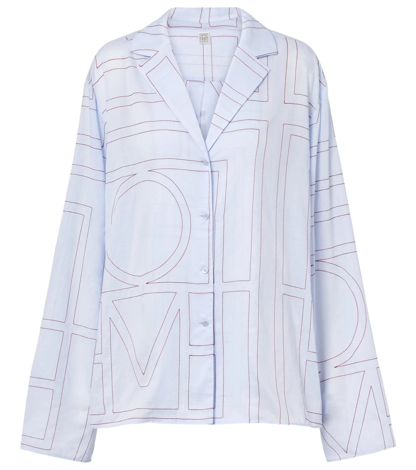 TOTEME Embroidered cotton-blend poplin pajama shirt