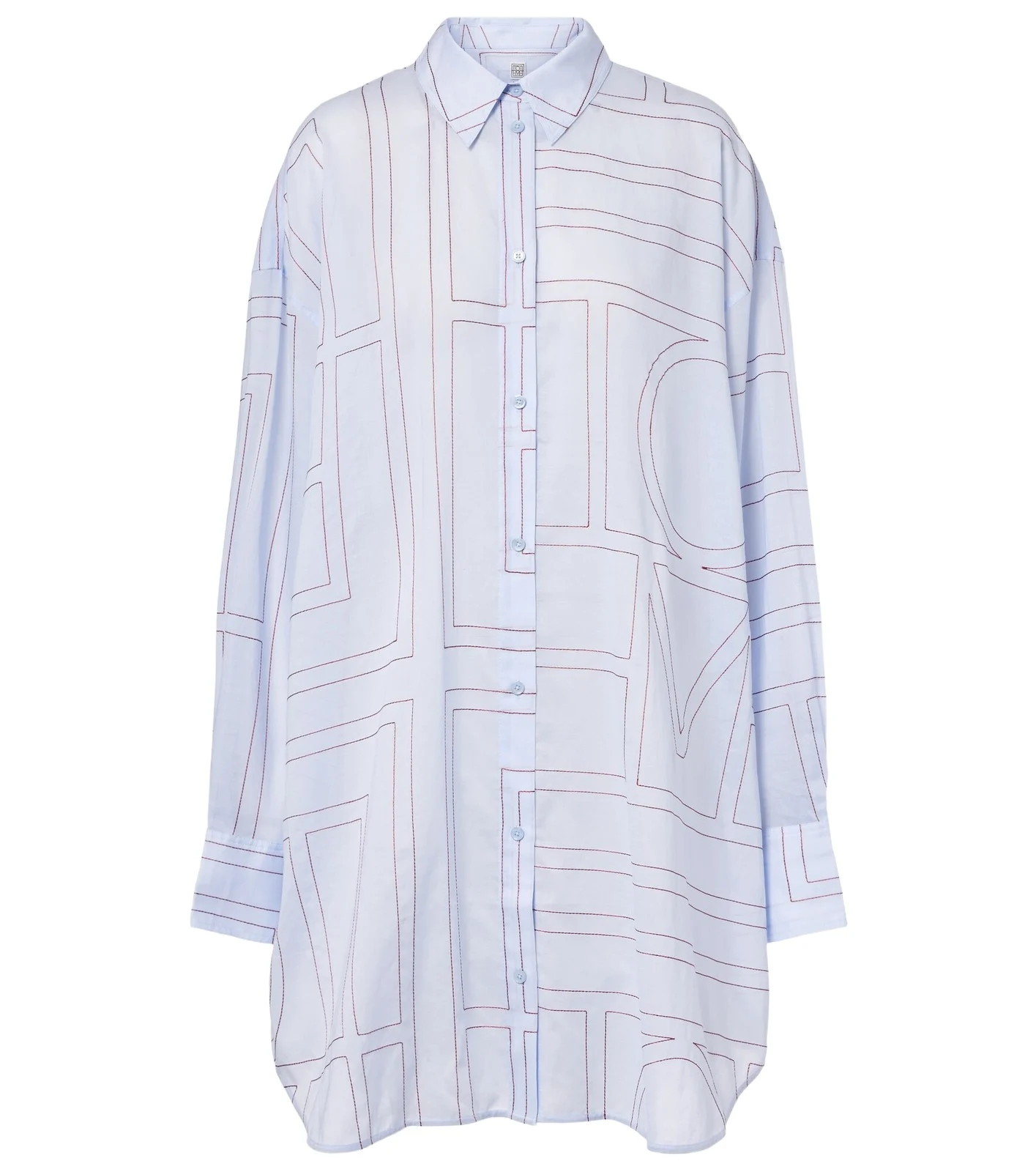 TOTEME Embroidered cotton-blend poplin shirt